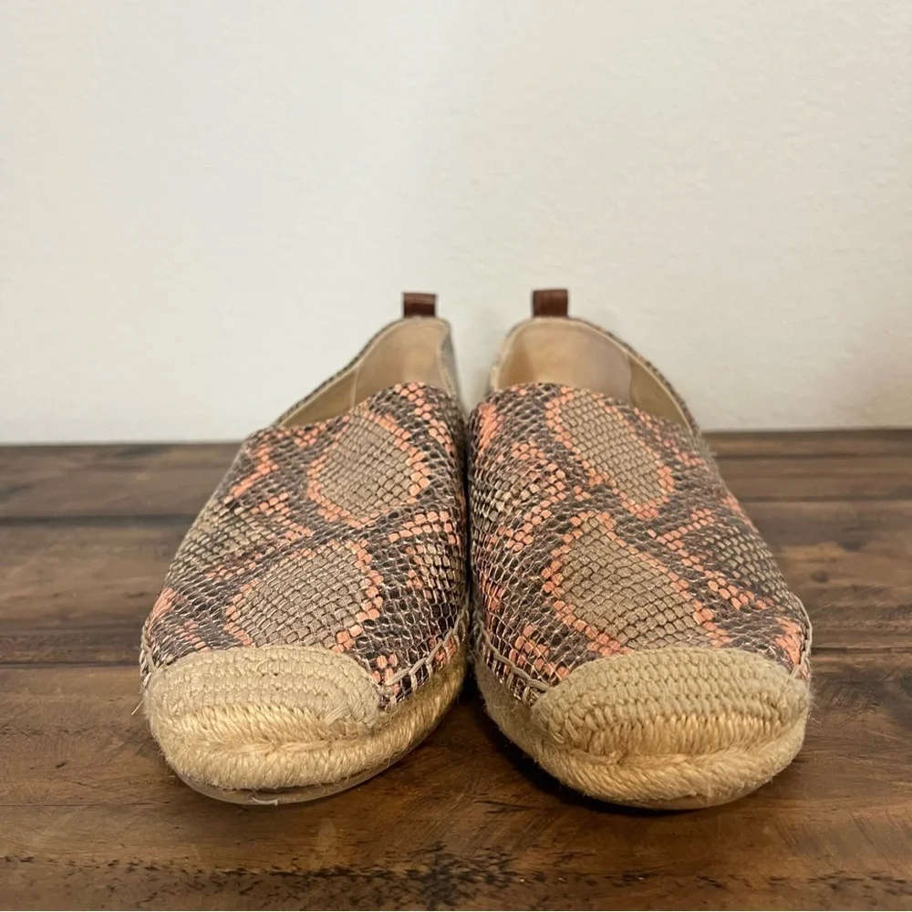ANTHROPOLOGIE | Sam Edelman Khloe Leather Reptile Print Espadrille Flats. Size 8